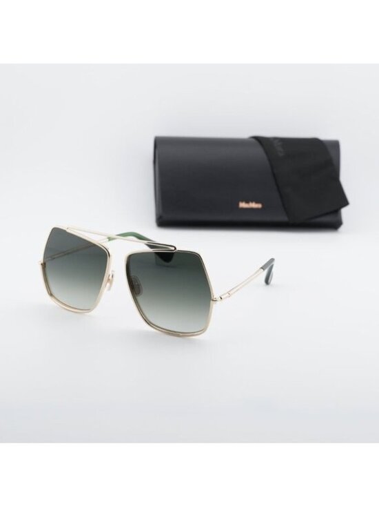 Max Mara MM0102 32P Sunglasses Gold Butterfly Frame, Green Gradient Lenses
